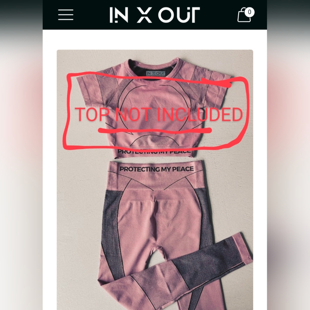 NWOT In X Out Leggings Dusty Pink
